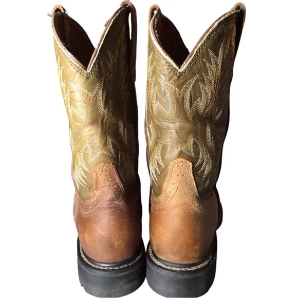 Ariat Brown and Tan Cowboy Boots EUC size 11