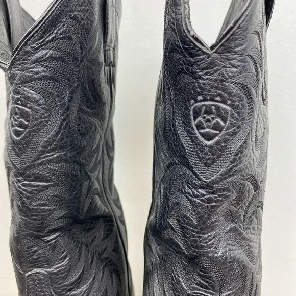 Ariat cowboy boots men's 9.5D black heritage point toe 10002218 34770 western