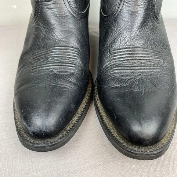 Ariat cowboy boots men's 9.5D black heritage point toe 10002218 34770 western