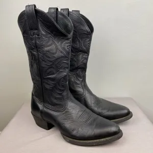Ariat cowboy boots men's 9.5D black heritage point toe 10002218 34770 western