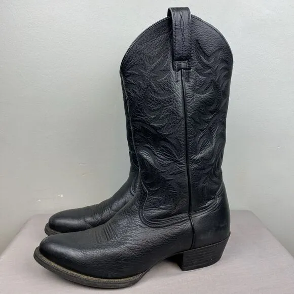 Ariat cowboy boots men's 9.5D black heritage point toe 10002218 34770 western