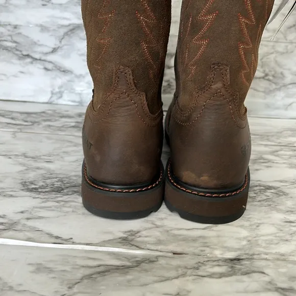 Ariat Men's 10.5 groundbreaker H2O work boots Western 10024984 brown square toe