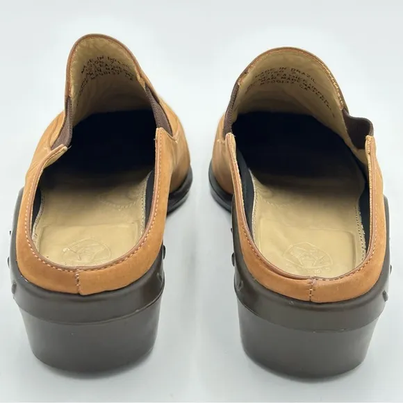 Ariat Womens Leather Mule Shoes Size 7 Slip On Stretch Tan Cowgirl Western Boho