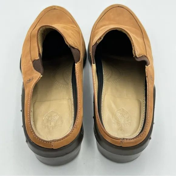 Ariat Womens Leather Mule Shoes Size 7 Slip On Stretch Tan Cowgirl Western Boho
