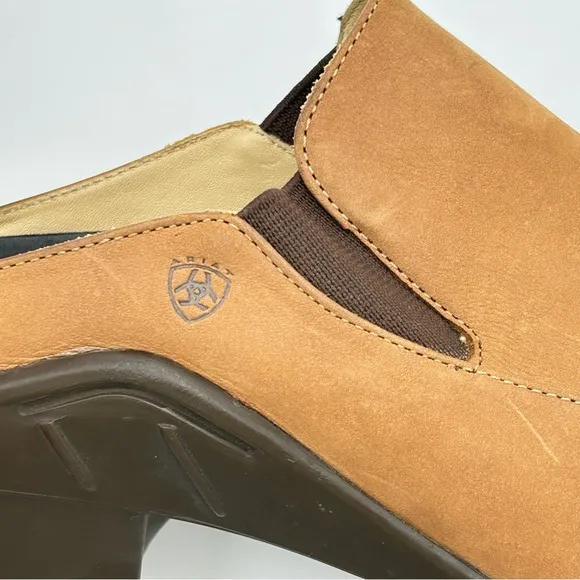 Ariat Womens Leather Mule Shoes Size 7 Slip On Stretch Tan Cowgirl Western Boho