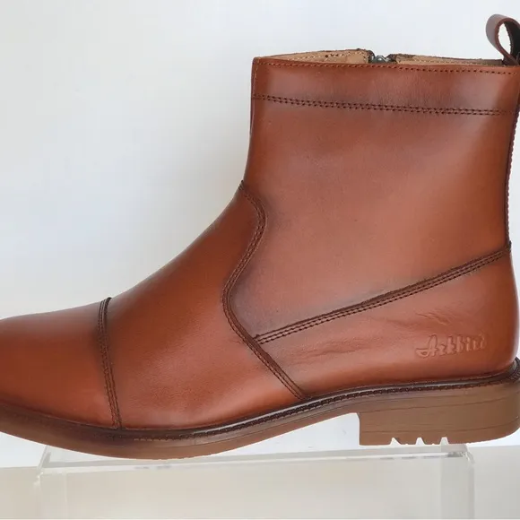 Arkbird Chelsea Boots Zip Closure Men's size 10 Ankle Mid High Top Whiskey Brown