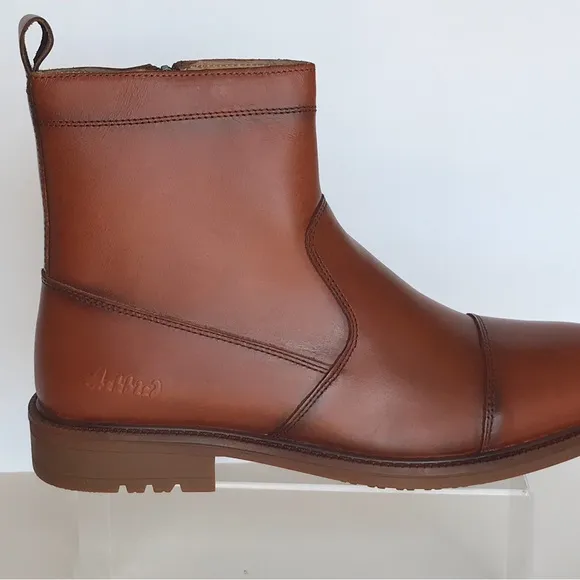 Arkbird Chelsea Boots Zip Closure Men's size 10 Ankle Mid High Top Whiskey Brown