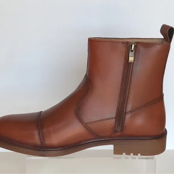 Arkbird Chelsea Boots Zip Closure Men's size 10 Ankle Mid High Top Whiskey Brown