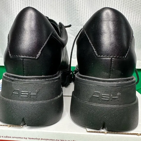 Ash LAB Black Block Loafers Chunky Shoes Wednesday Addams Style shoes
