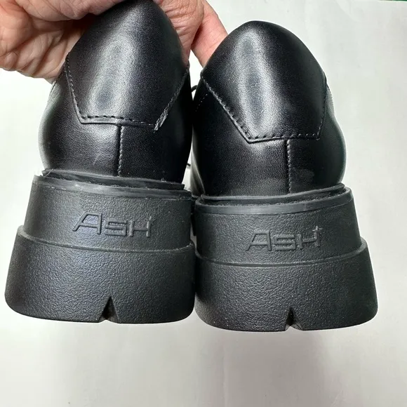 Ash LAB Black Block Loafers Chunky Shoes Wednesday Addams Style shoes