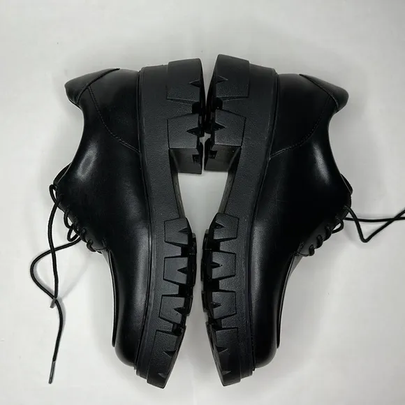 Ash LAB Black Block Loafers Chunky Shoes Wednesday Addams Style shoes