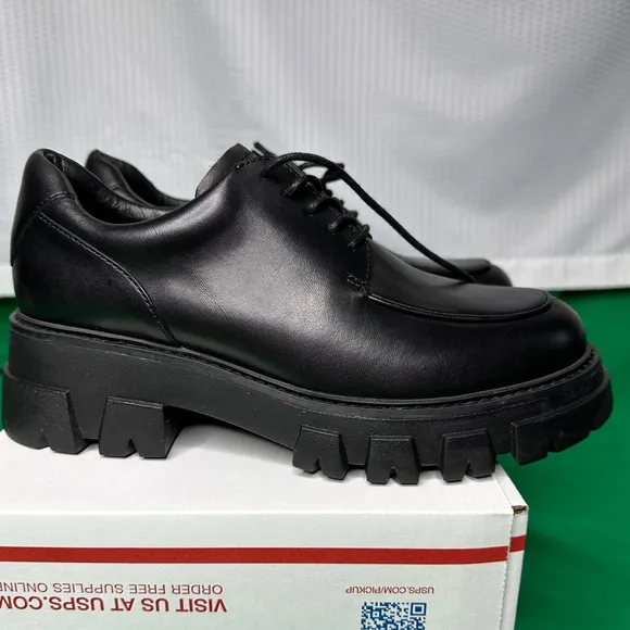 Ash LAB Black Block Loafers Chunky Shoes Wednesday Addams Style shoes