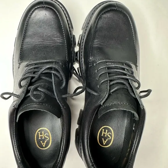 Ash LAB Black Block Loafers Chunky Shoes Wednesday Addams Style shoes