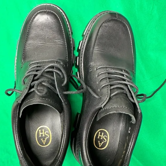 Ash LAB Black Block Loafers Chunky Shoes Wednesday Addams Style shoes