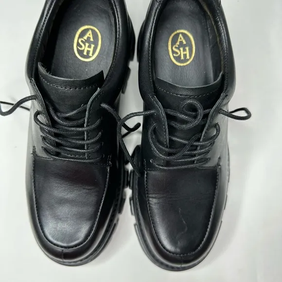 Ash LAB Black Block Loafers Chunky Shoes Wednesday Addams Style shoes