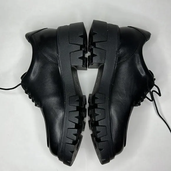 Ash LAB Black Block Loafers Chunky Shoes Wednesday Addams Style shoes