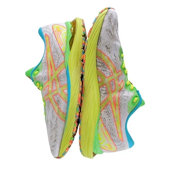 Asics Gel Cumulus 23 Running Shoes Mens 9.5 Green Blue Neon Gym Athletic