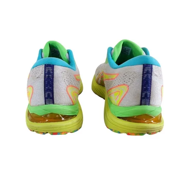 Asics Gel Cumulus 23 Running Shoes Mens 9.5 Green Blue Neon Gym Athletic