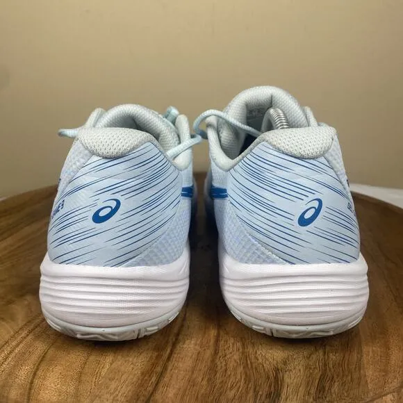 Asics Gel Game 9 Womens Blue &amp; White Size 9.5 Pickleball Tennis Running Shoes