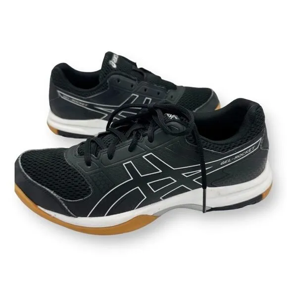 Asics Gel-Rocket Vollyball Shoes Black/Silver 7.5