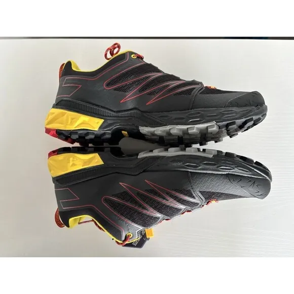 ASOLO Softrock Hiking Shoes - Men's 9.5 Black/Black/Yellow