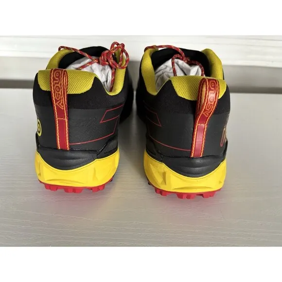 ASOLO Softrock Hiking Shoes - Men's 9.5 Black/Black/Yellow