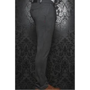 Au Noir Infinity Sophisticated Gray Pants Slim Fit Stretch Chino Trousers 33