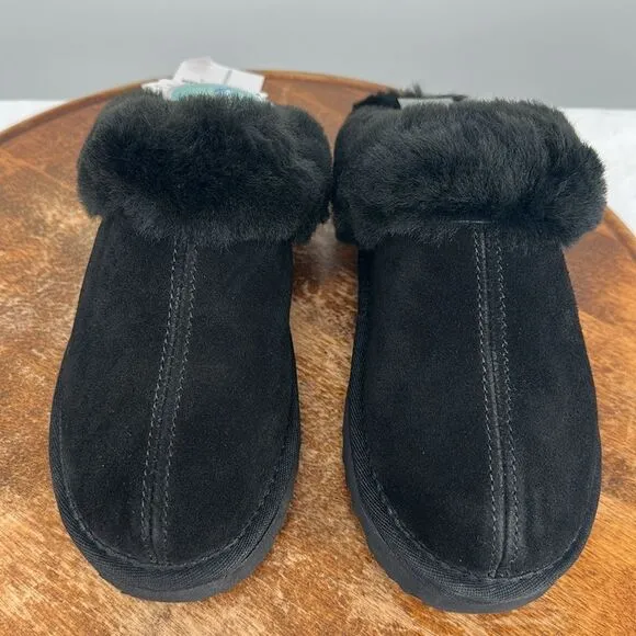 Aus Wooli Shoes Wm 5 Men 4 Black Water Resistant Sheepskin Slip On Slipper Clog