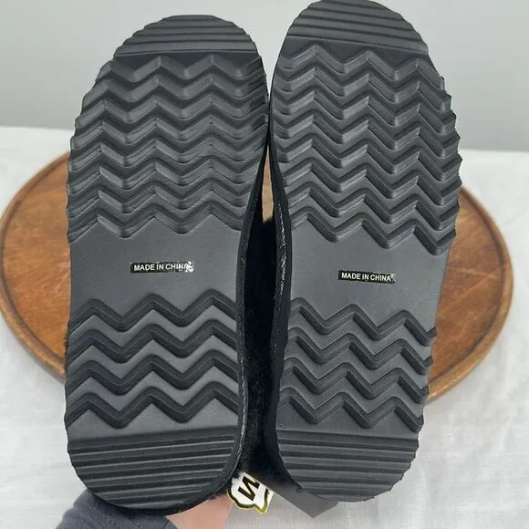 Aus Wooli Shoes Wm 5 Men 4 Black Water Resistant Sheepskin Slip On Slipper Clog