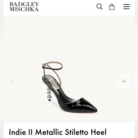 Badgley Mischka Indy II black patent shoes size 9 1/2 NIB
