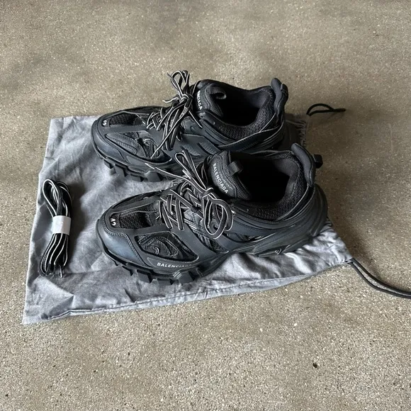 Balenciaga Black Athletic Shoes with Chunky Design