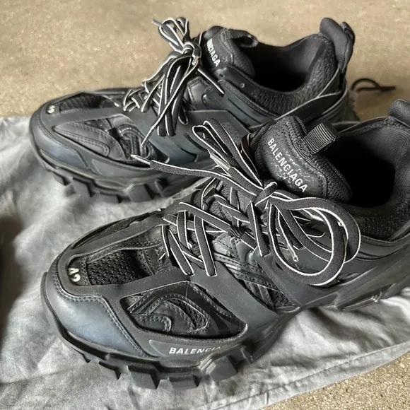 Balenciaga Black Athletic Shoes with Chunky Design