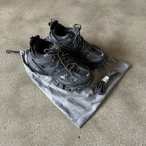 Balenciaga Black Athletic Shoes with Chunky Design