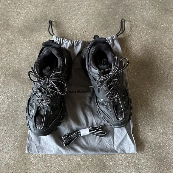 Balenciaga Black Athletic Shoes with Chunky Design