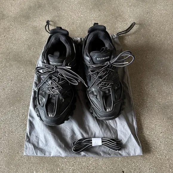 Balenciaga Black Athletic Shoes with Chunky Design