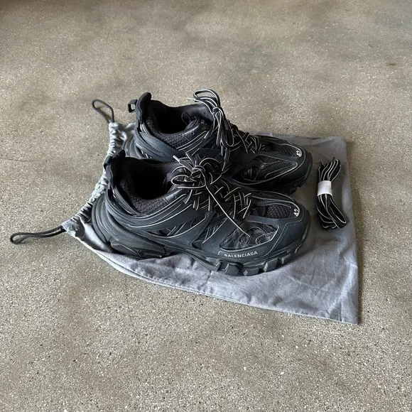 Balenciaga Black Athletic Shoes with Chunky Design