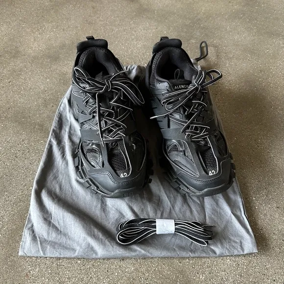 Balenciaga Black Athletic Shoes with Chunky Design
