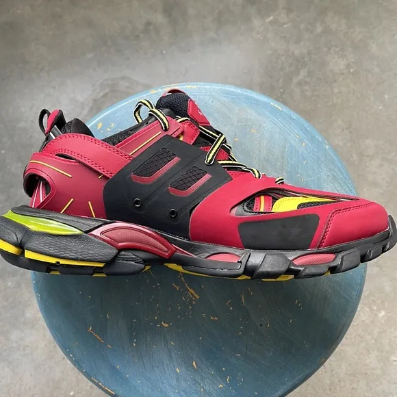 Balenciaga Red and Black Athletic Shoes