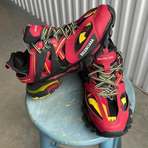 Balenciaga Red and Black Athletic Shoes