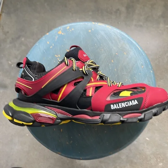 Balenciaga Red and Black Athletic Shoes