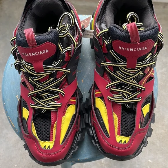 Balenciaga Red and Black Athletic Shoes