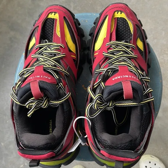 Balenciaga Red and Black Athletic Shoes