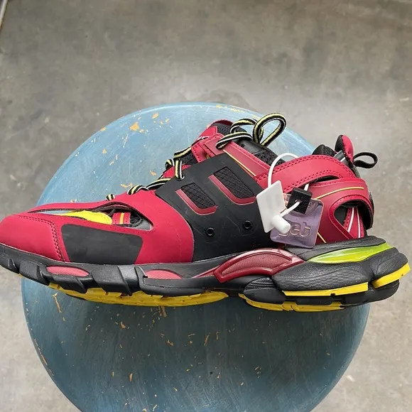 Balenciaga Red and Black Athletic Shoes