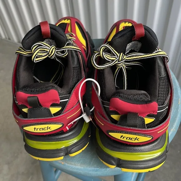 Balenciaga Red and Black Athletic Shoes