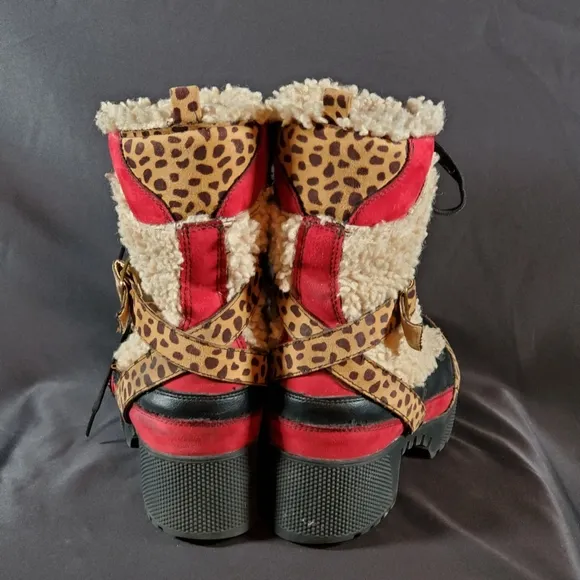 Bamboo Cheetah Platform Boots