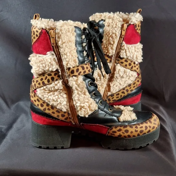 Bamboo Cheetah Platform Boots
