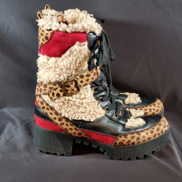 Bamboo Cheetah Platform Boots