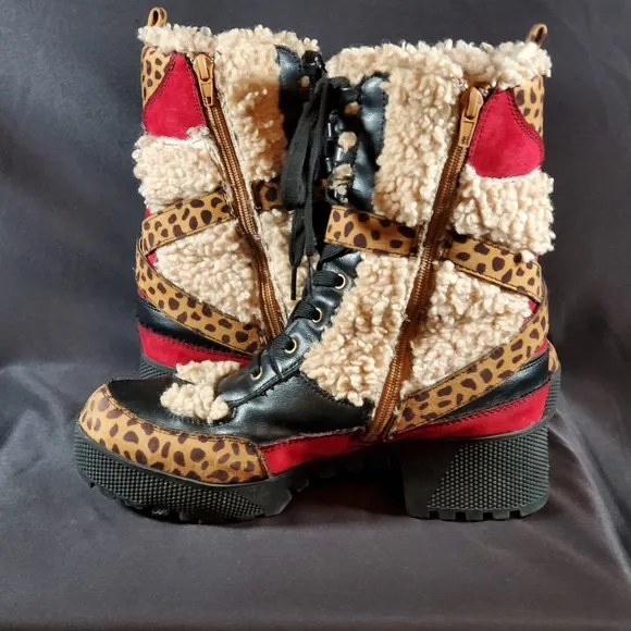 Bamboo Cheetah Platform Boots