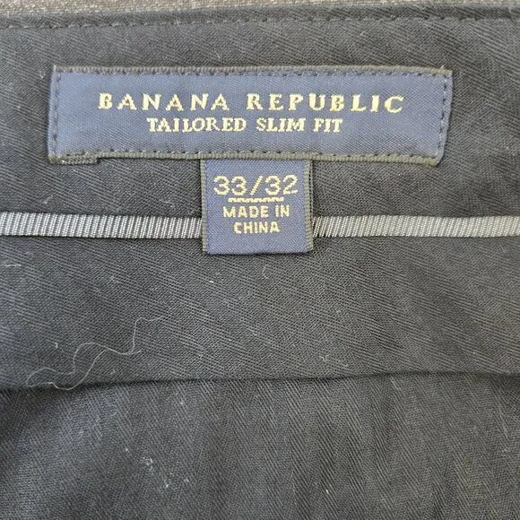 Banana Republic 100% Wool Tailored Slim Fit Dress Pants Size 33x32