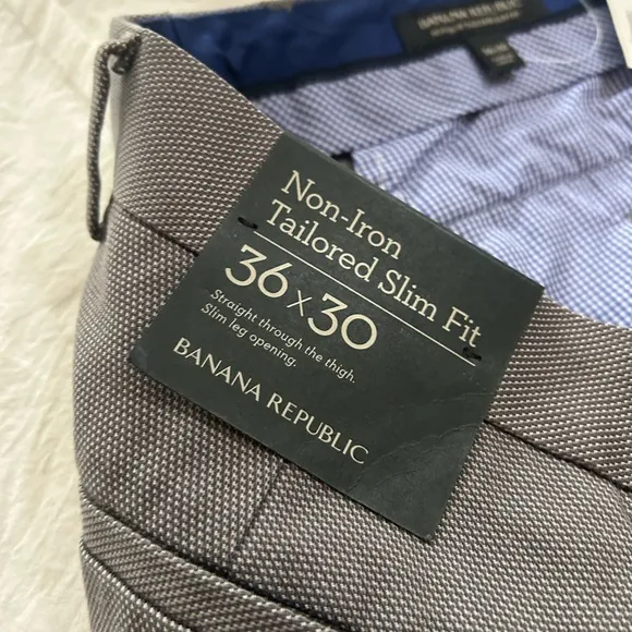 Banana Republic Gray Dress Pants Tailored Slim Fit
